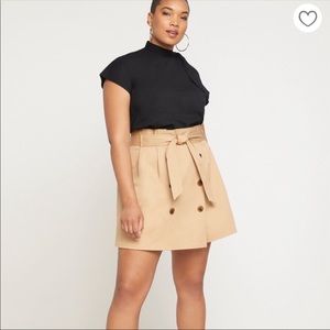 Eloquii khaki paper bag waist skort skirt